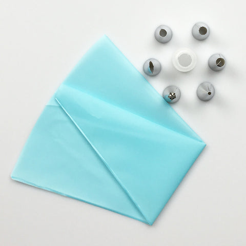 Silicone Icing Piping Cream Pastry Bag + Stainless Steel Nozzle